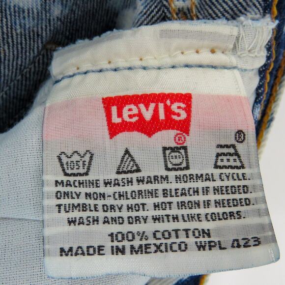 2000 Vintage LEVI'S 501 Bleach Wash High Rise Straight Leg Jeans Waist 30" - Picture 6 of 7